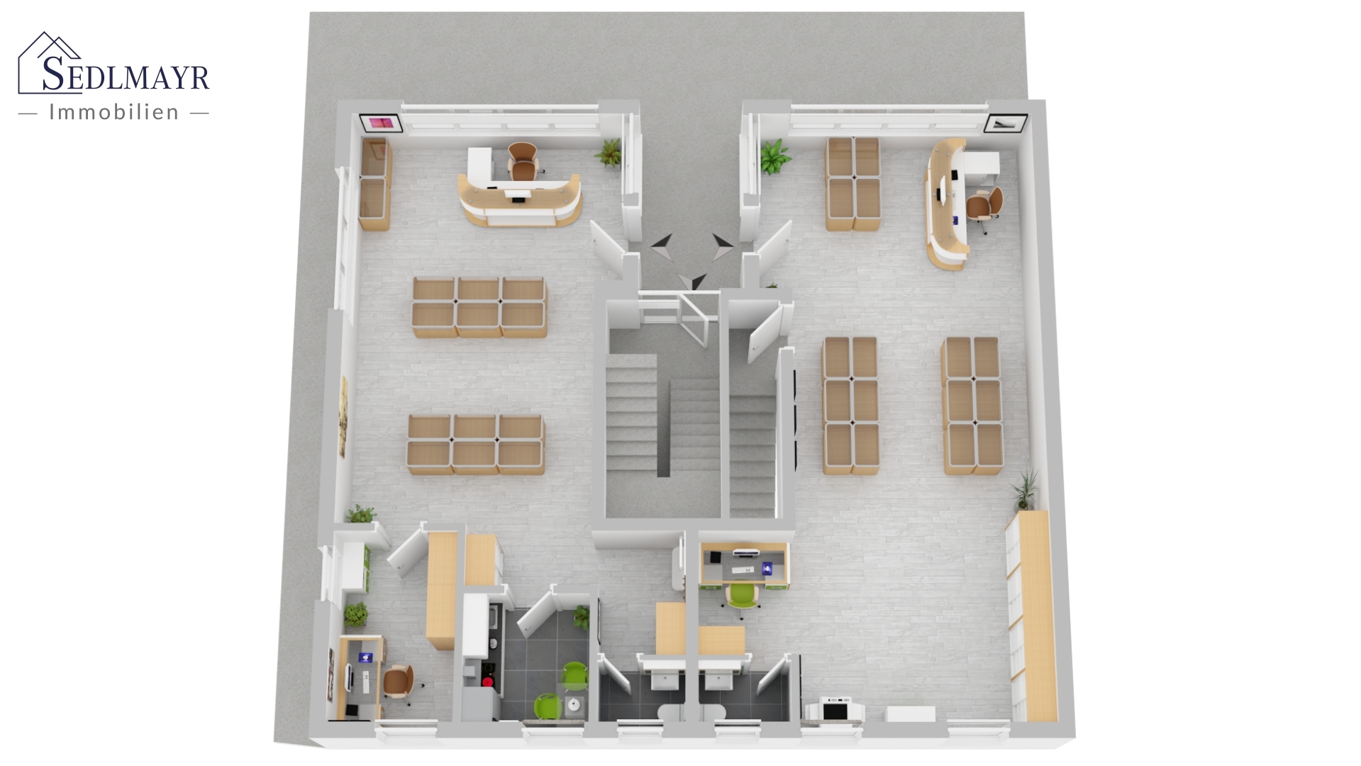 Grundriss EG Gewerbeeinheit 1+2